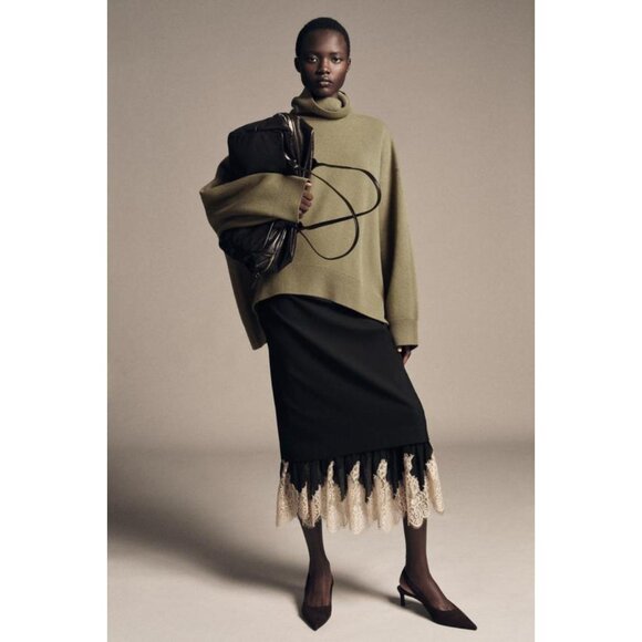 ZARA ZW COLLECTION COMBINED LACE SKIRT - Picture 6 of 9